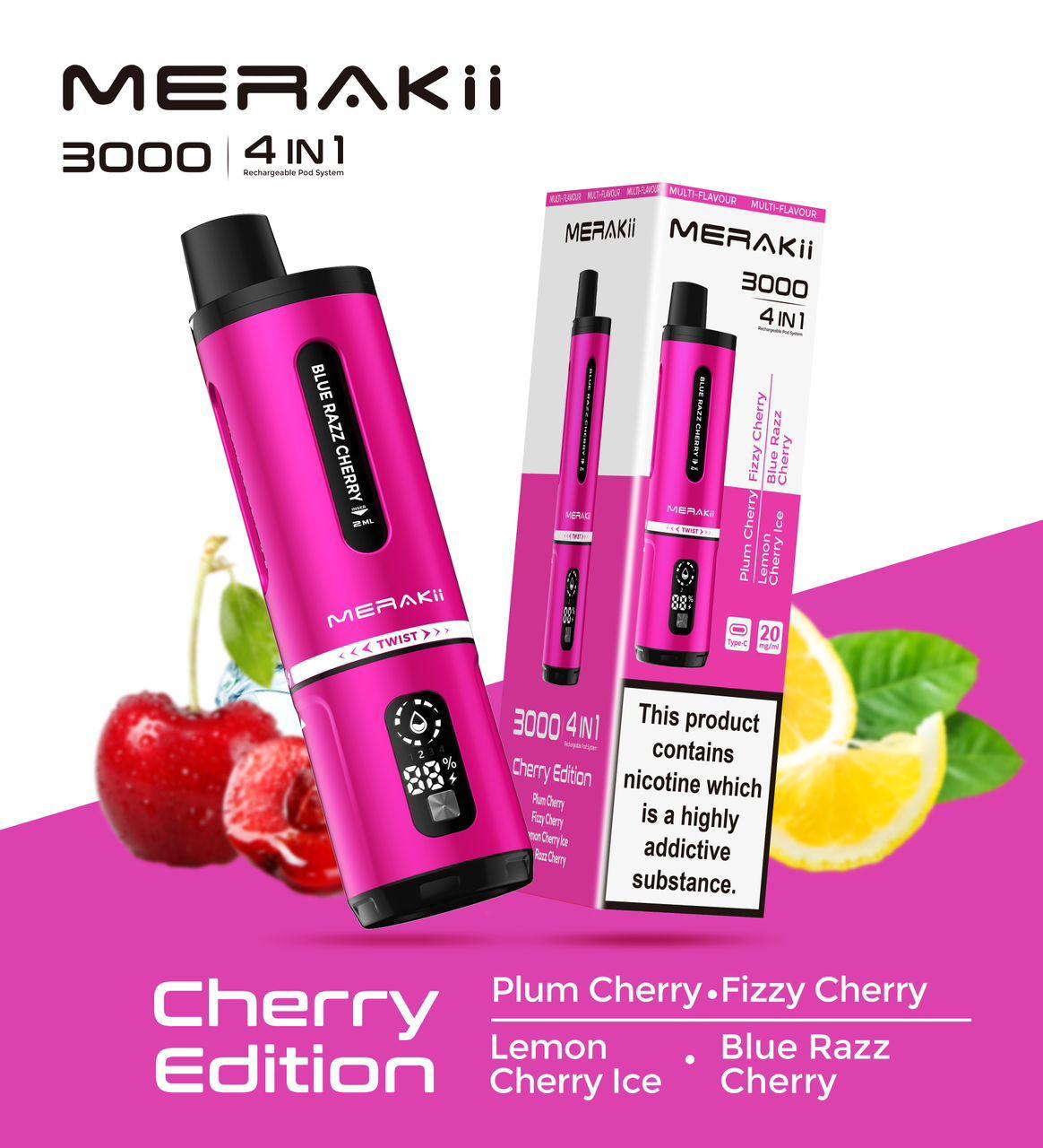 Merakii 3000 Puffs Disposable Vape Box of 5 - Mcr Vape Distro