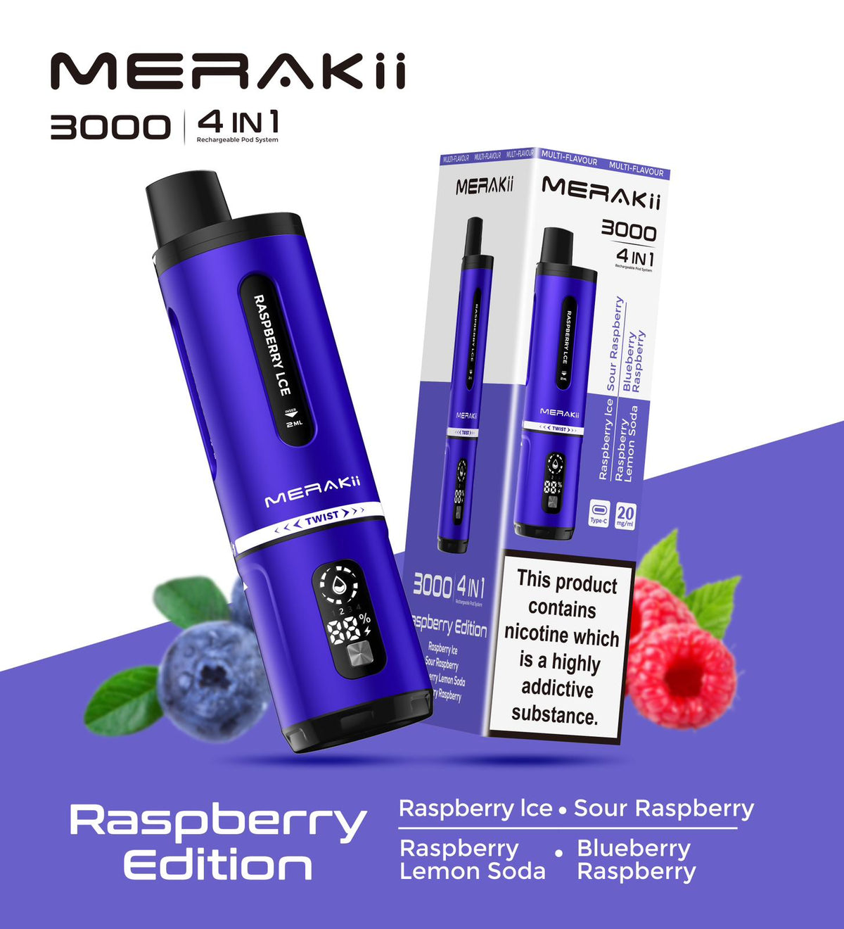 Merakii 3000 Puffs Disposable Vape Box of 5 - Mcr Vape Distro