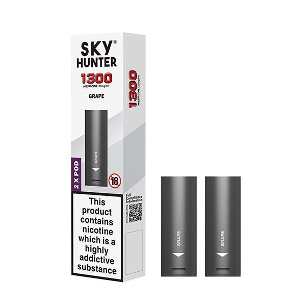 Sky Hunter 1300 Pre-filled Replacement Pods ( Box of 10 ) - Mcr Vape Distro