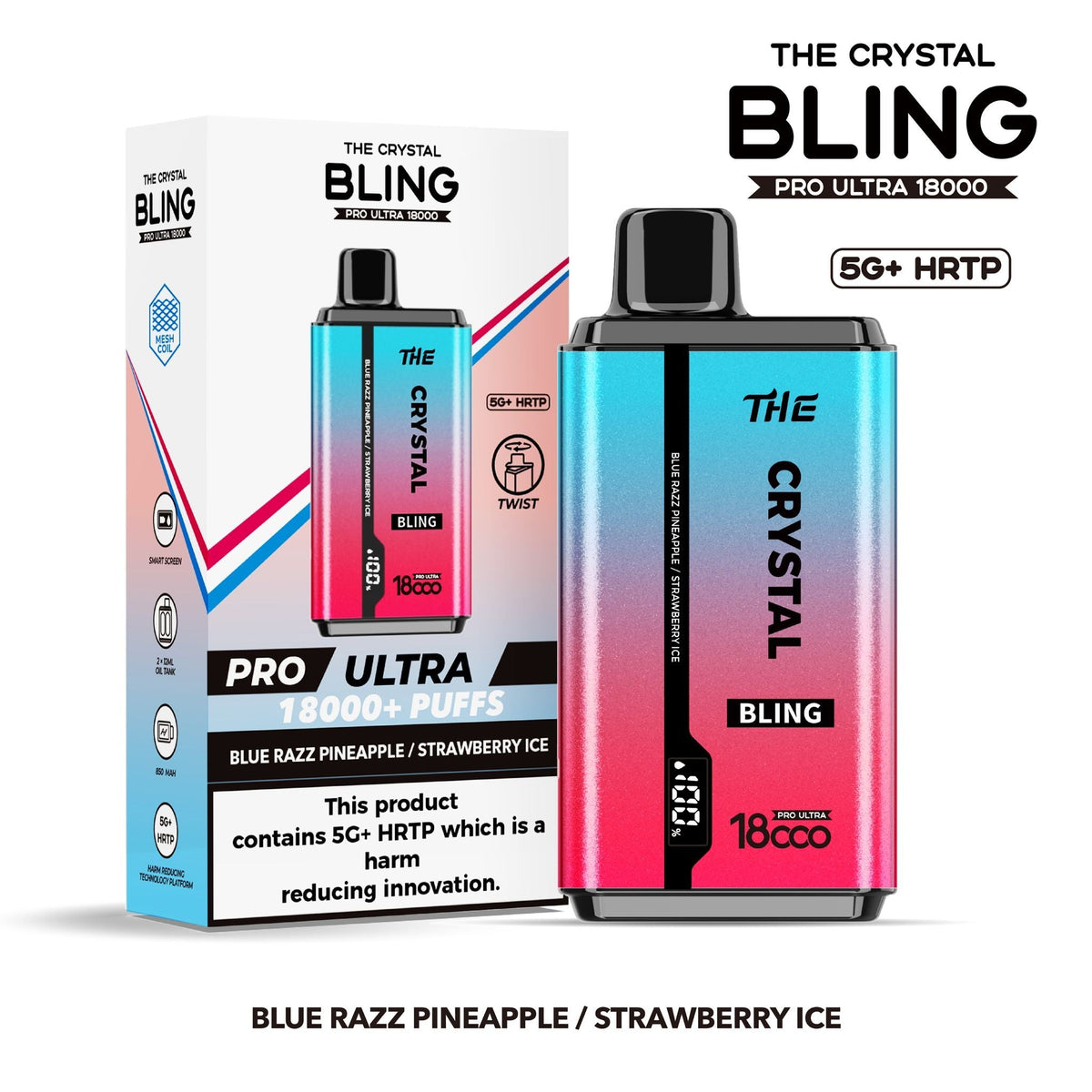 The Crystal Bling Pro Ultra 18000 Disposable Vape - Mcr Vape Distro