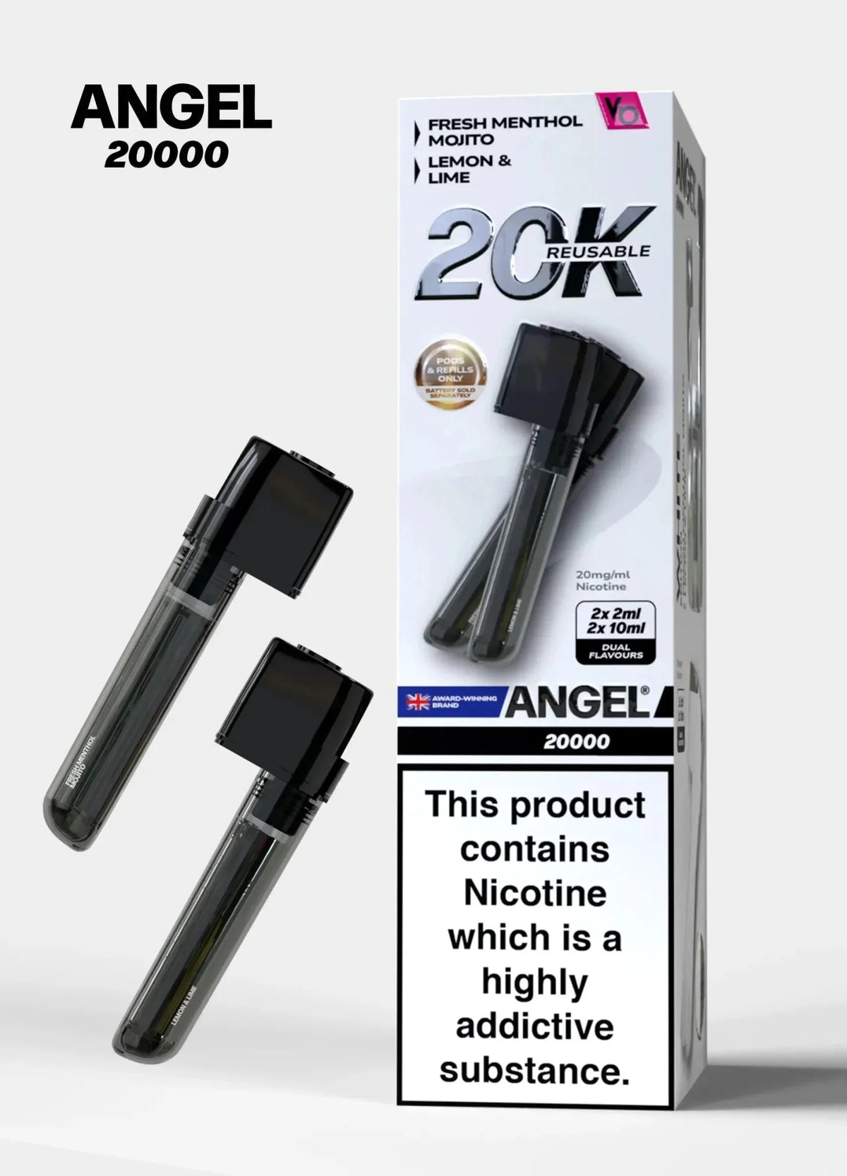 bulk wholesale Vapes Bars Angel 20000 Prefilled Pods Box of 5 - White Edition