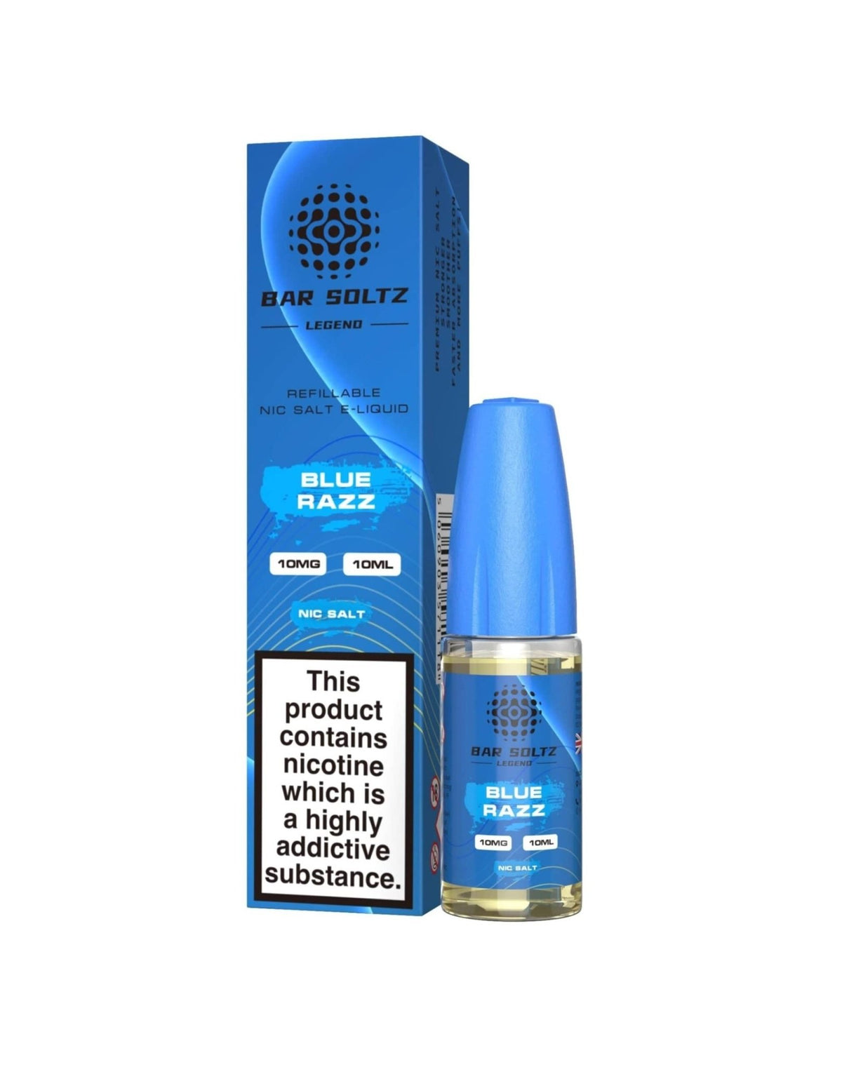 Bar Soltz Legend- Blue Razz - 10ml E-liquids - Nic Salts - Box of 10 - Mcr Vape Distro