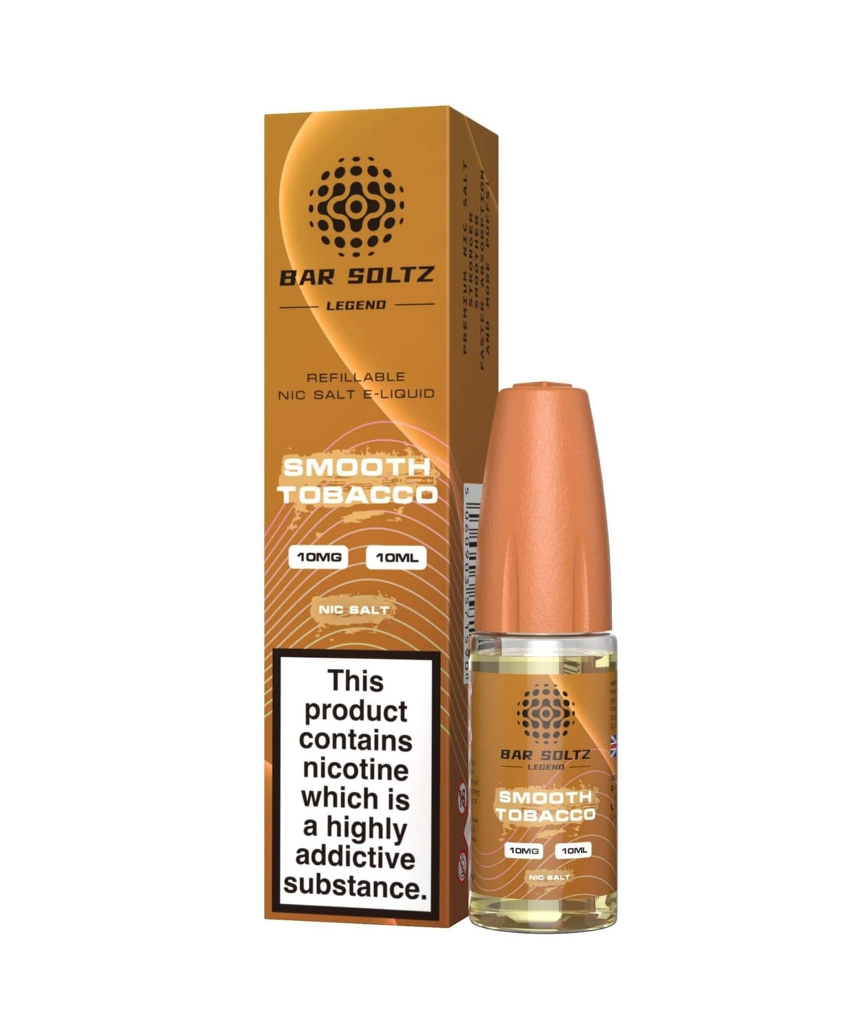 Bar Soltz Legend- Smooth Tobacco - 10ml E-liquids - Nic Salts - Box of 10 - Mcr Vape Distro