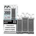bulk wholesale Crystal FIFI 3000 Puffs 5 in 1 Replacement Pods - Box of 10 - Apple Peach