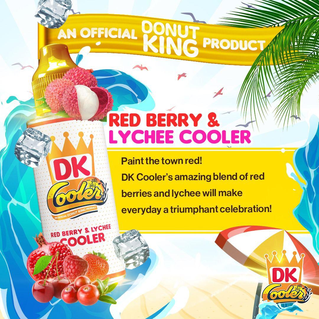 Donut King - Cooler - Red Berry & Lychee Cooler - 100ML - Mcr Vape Distro