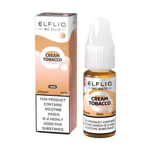 ELF BAR - ELFLIQ - CREAM TOBACCO - 10ML NIC SALT (Box of 10) - Mcr Vape Distro