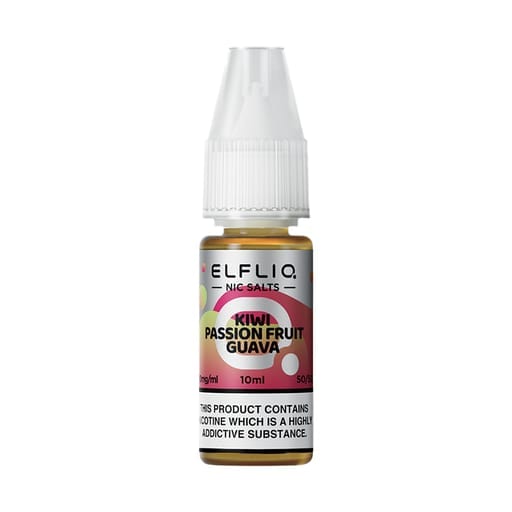 ELF BAR - ELFLIQ - KIWI PASSION FRUIT GUAVA - 10ML NIC SALT( Box of 10) - Mcr Vape Distro