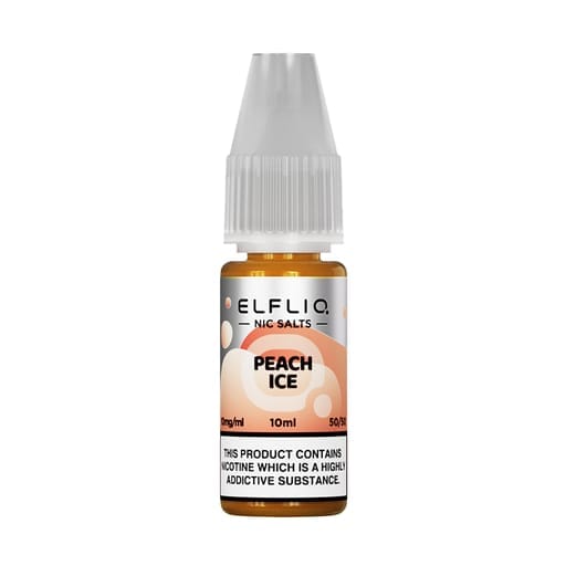 ELF BAR - ELFLIQ - PEACH ICE - 10ML NIC SALT (Box of 10) - Mcr Vape Distro