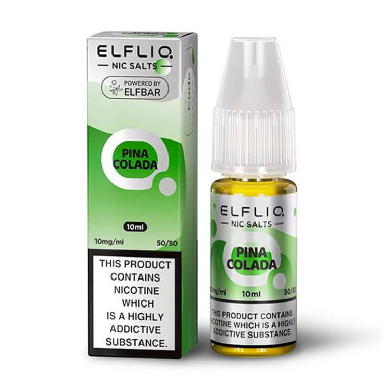 ELF BAR - ELFLIQ - PINE COLADA - 10ML NIC SALT ( Box of 10 ) - Mcr Vape Distro