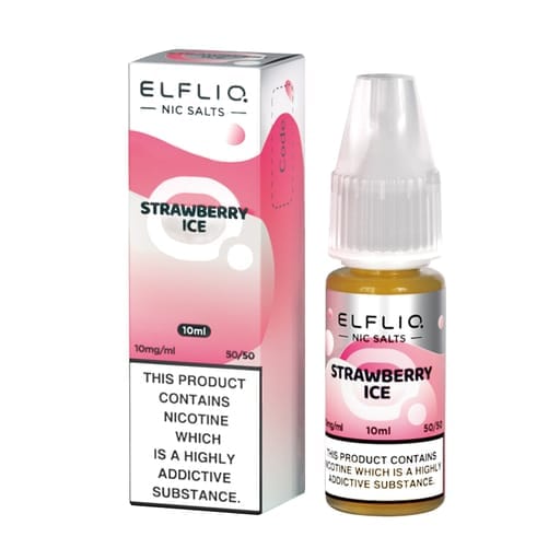 ELF BAR - ELFLIQ - STRAWBERRY ICE - 10ML NIC SALT (Box of 10) - Mcr Vape Distro