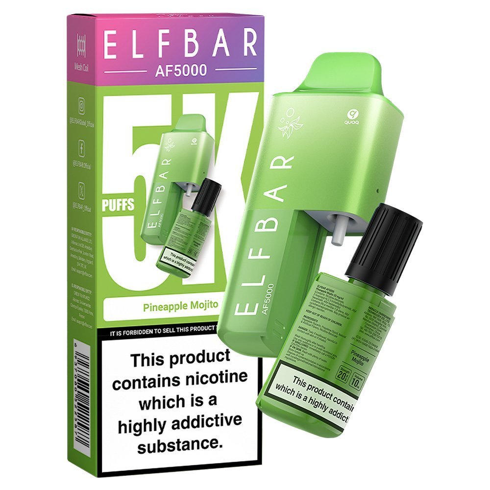 Elfbar AF5000 Puffs Disposable Vape Device - Box of 5 - Mcr Vape Distro