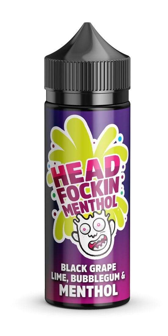 Head Fockin Menthol – Black Grape Lime Bubblegum & Menthol Kingston -100ml - Mcr Vape Distro