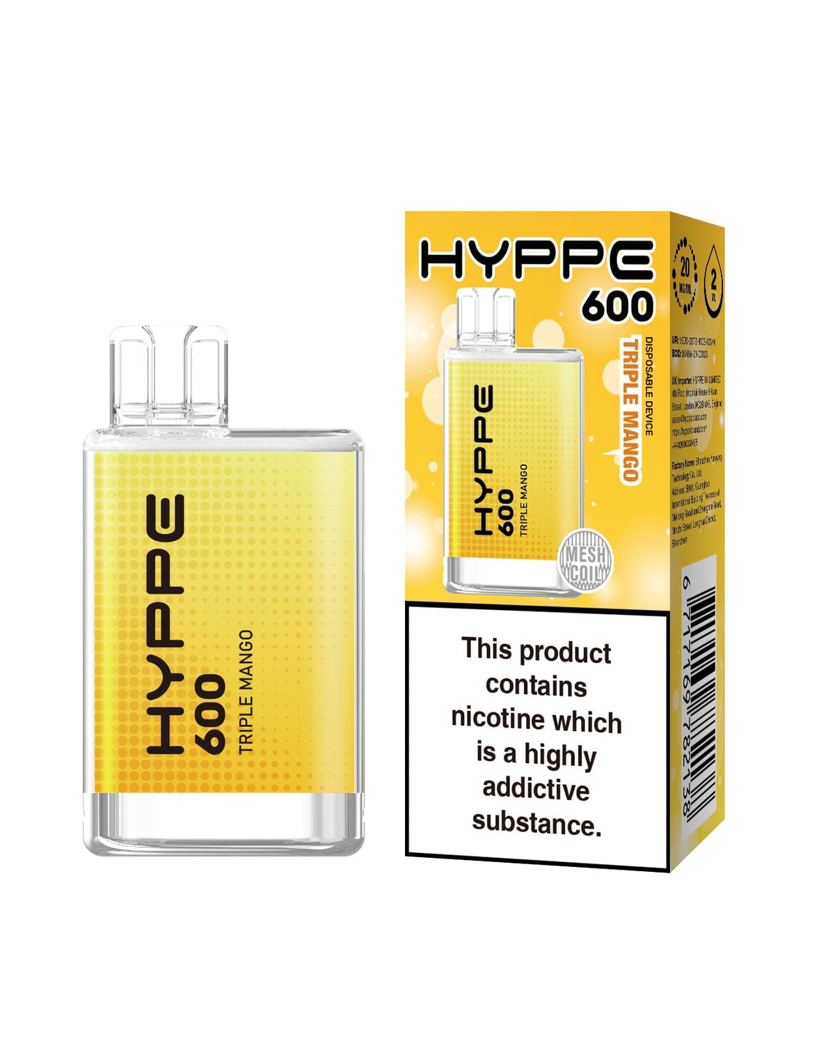 Hyppe 600 Crystal Disposable Vape Pod Box of 10 - Mcr Vape Distro