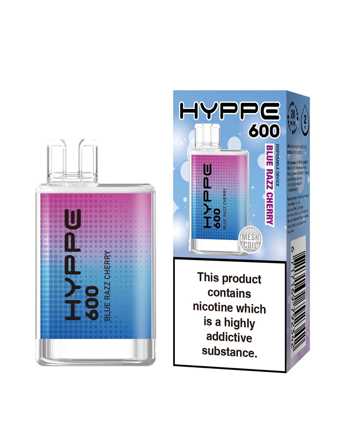 Hyppe 600 Crystal Disposable Vape Pod Box of 10 - Mcr Vape Distro