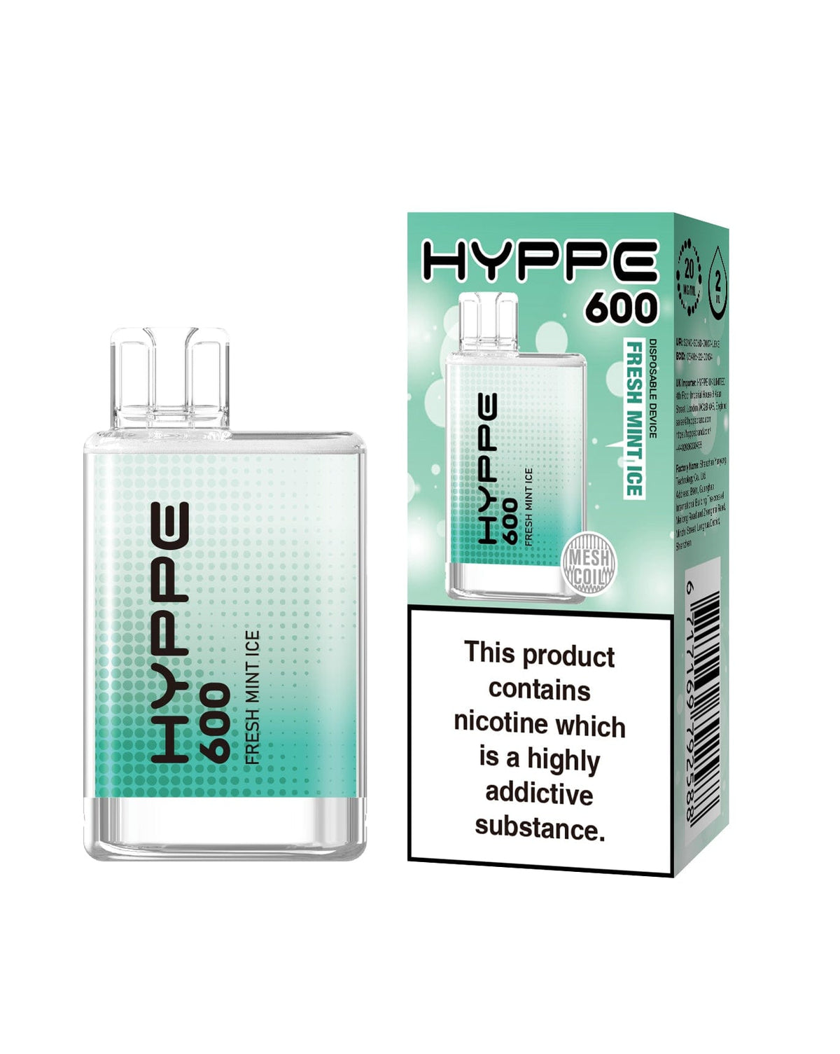 Hyppe 600 Crystal Disposable Vape Pod Box of 10 - Mcr Vape Distro