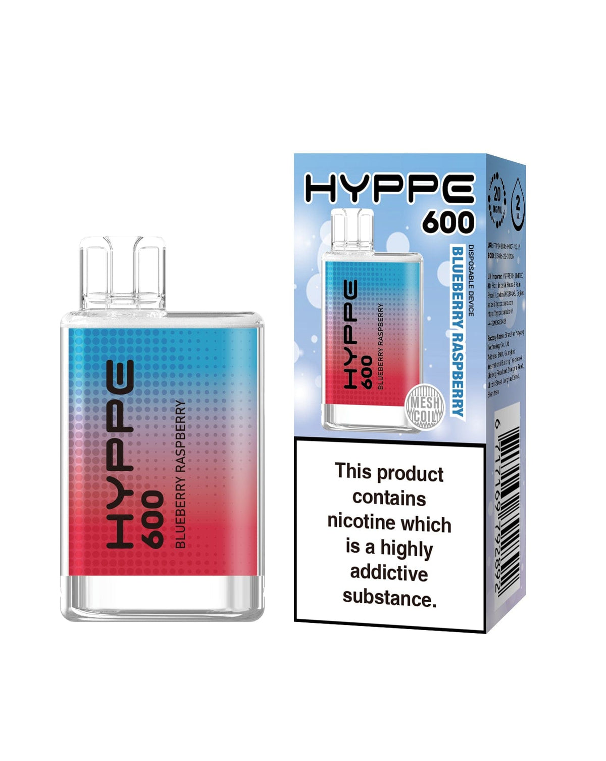 Hyppe 600 Crystal Disposable Vape Pod Box of 10 - Mcr Vape Distro