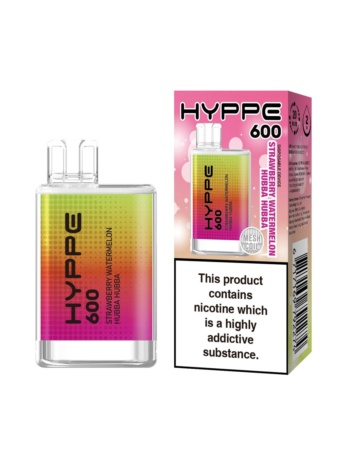 Hyppe 600 Crystal Disposable Vape Pod Box of 10 - Mcr Vape Distro