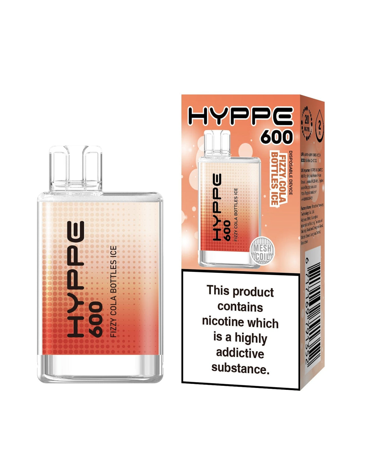 Hyppe 600 Crystal Disposable Vape Pod Box of 10 - Mcr Vape Distro