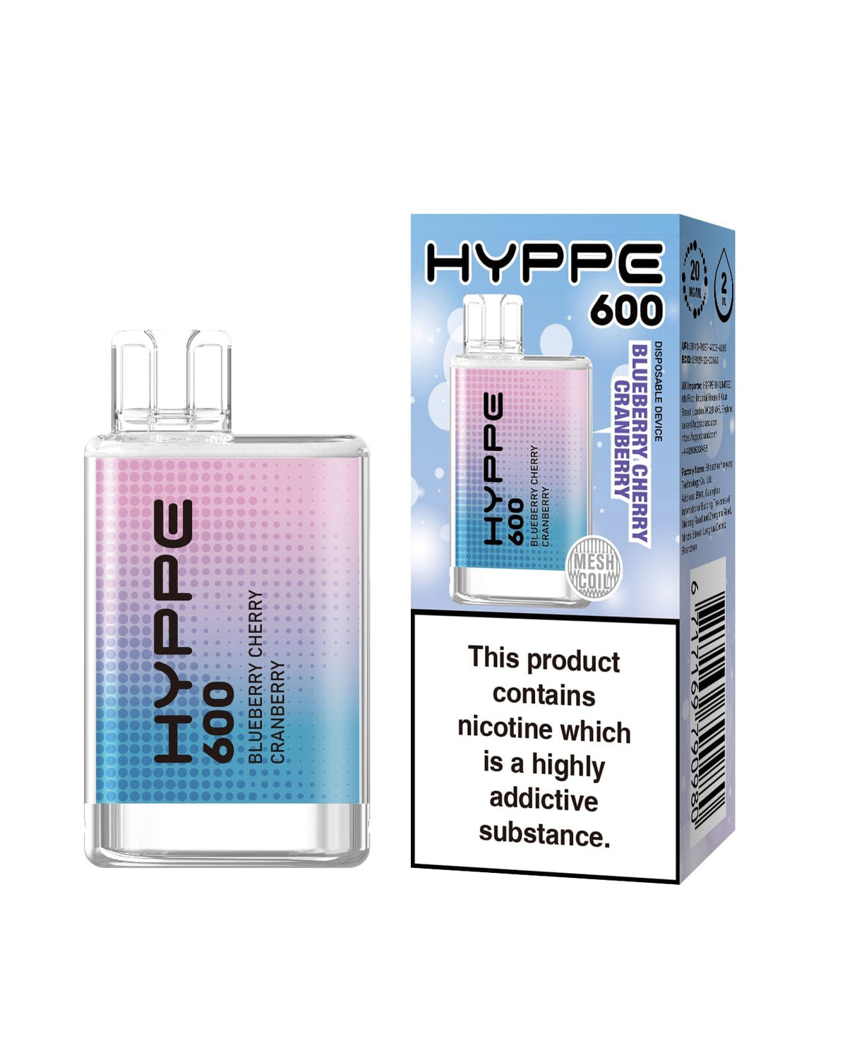 Hyppe 600 Crystal Disposable Vape Pod Box of 10 - Mcr Vape Distro