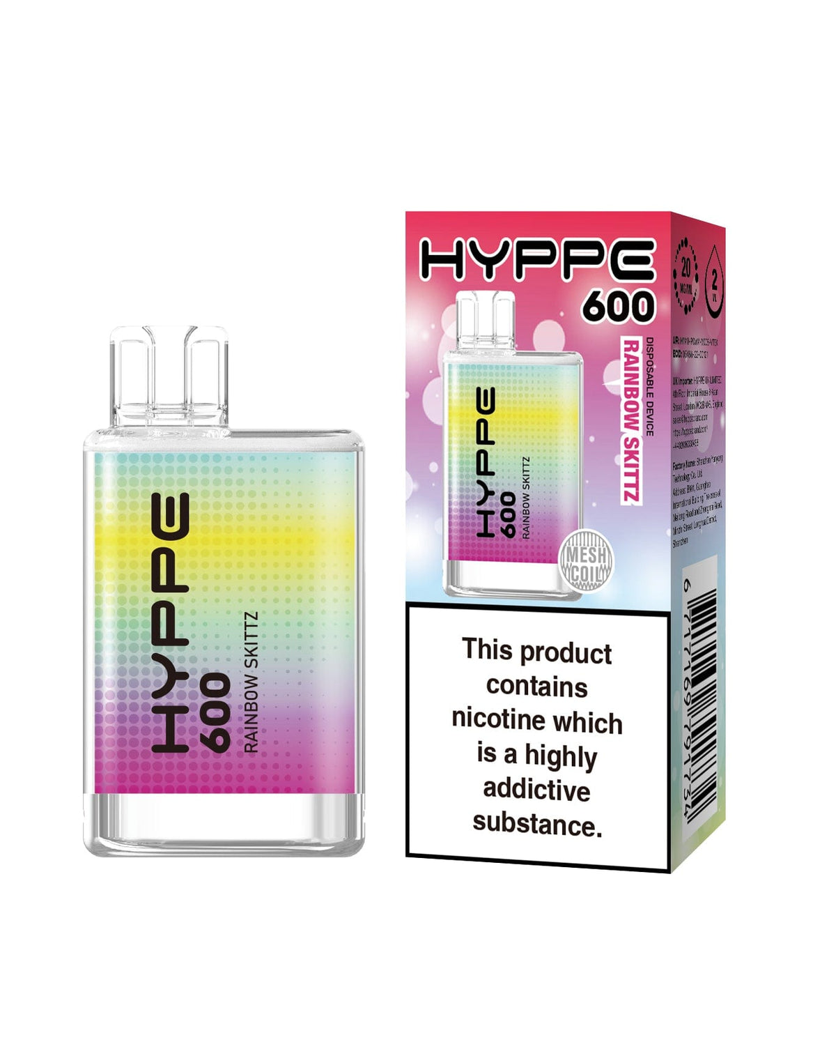 Hyppe 600 Crystal Disposable Vape Pod Box of 10 - Mcr Vape Distro