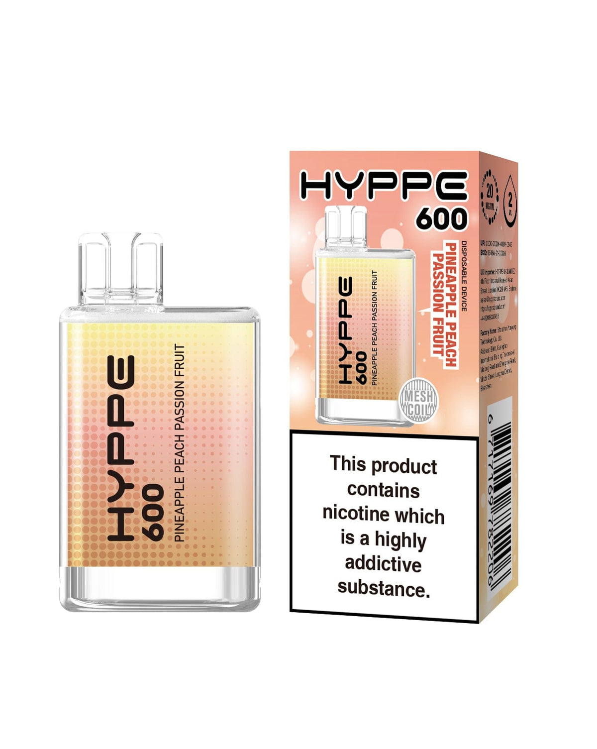 Hyppe 600 Crystal Disposable Vape Pod Box of 10 - Mcr Vape Distro