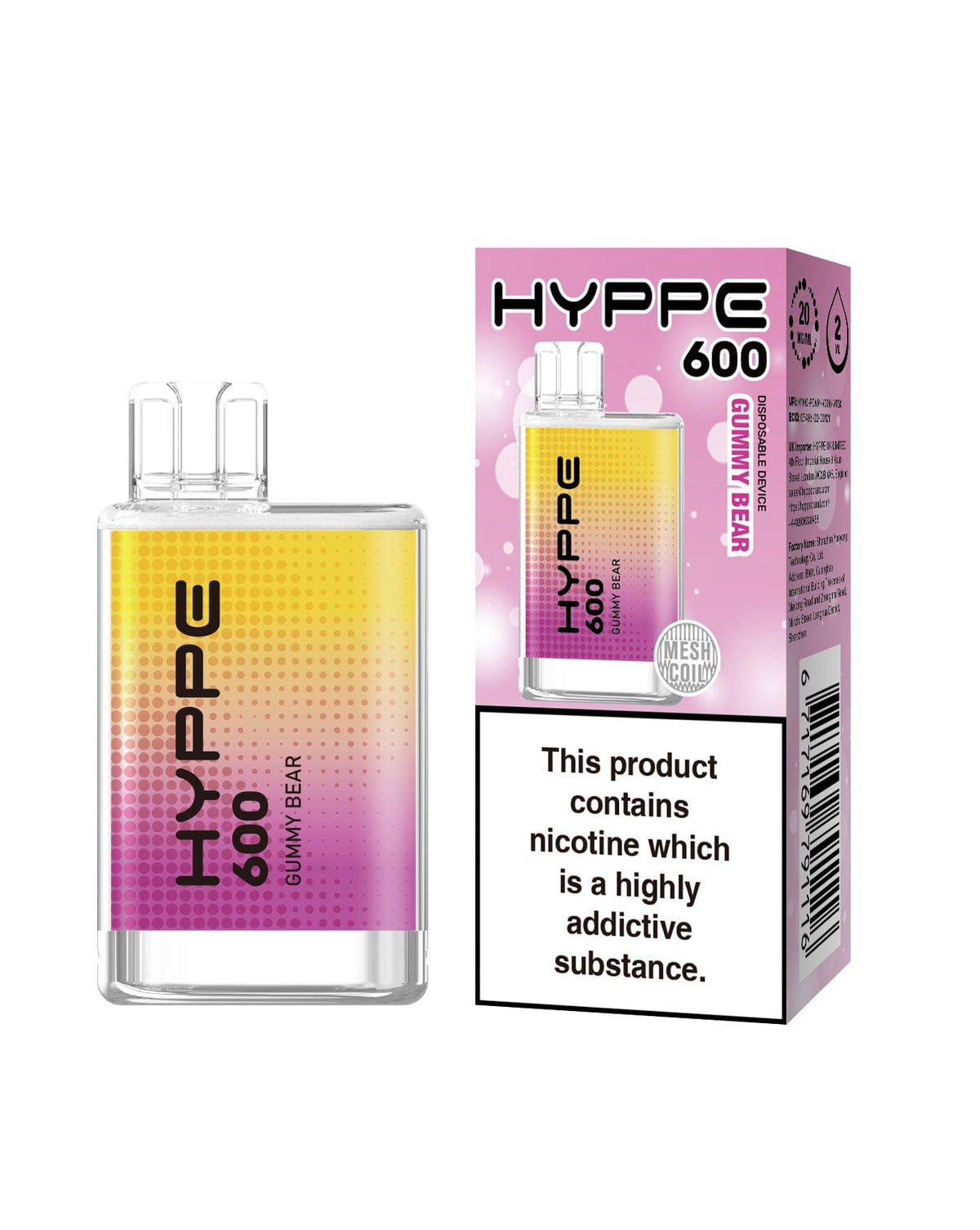 Hyppe 600 Crystal Disposable Vape Pod Box of 10 - Mcr Vape Distro