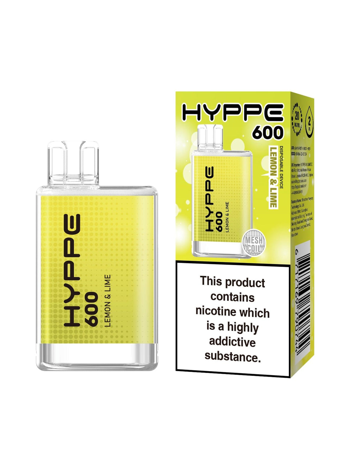 Hyppe 600 Crystal Disposable Vape Pod Box of 10 - Mcr Vape Distro