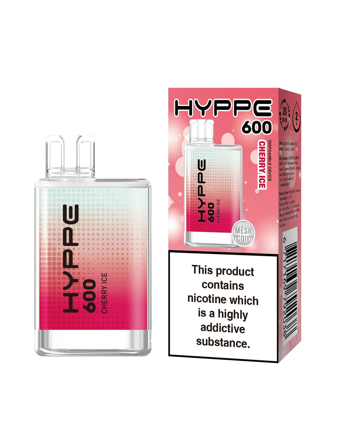 Hyppe 600 Crystal Disposable Vape Pod Box of 10 - Mcr Vape Distro