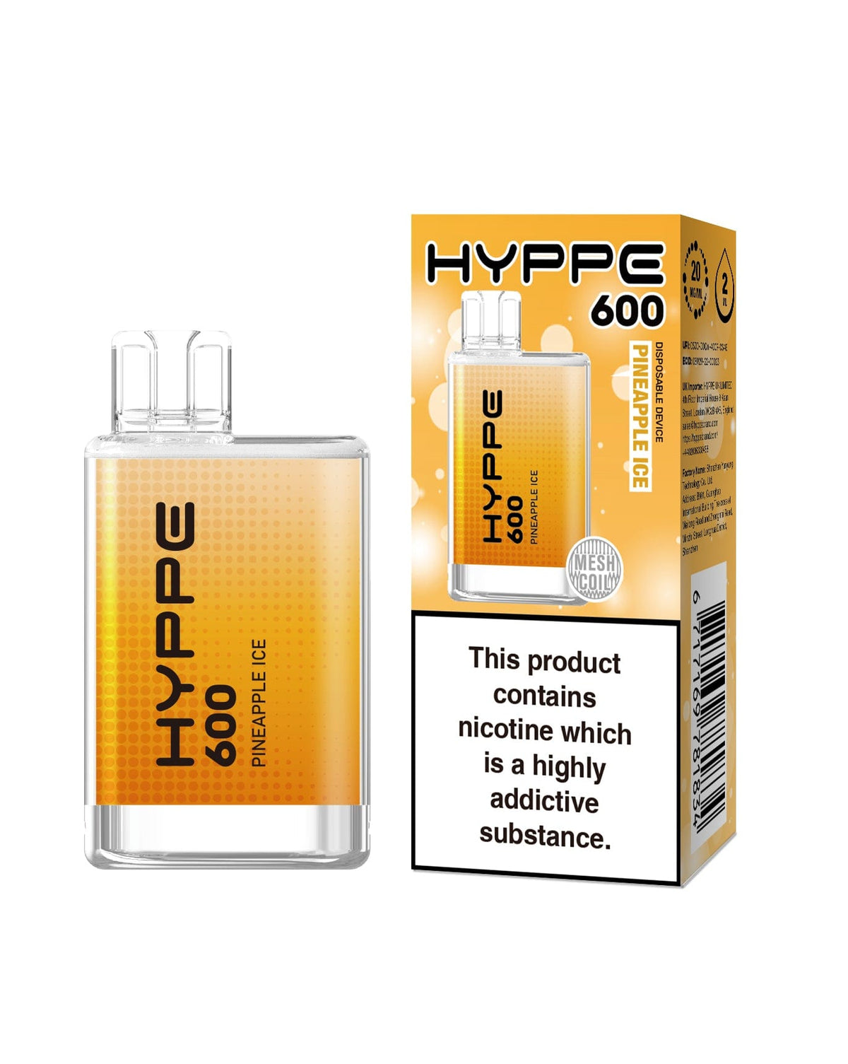 Hyppe 600 Crystal Disposable Vape Pod Box of 10 - Mcr Vape Distro