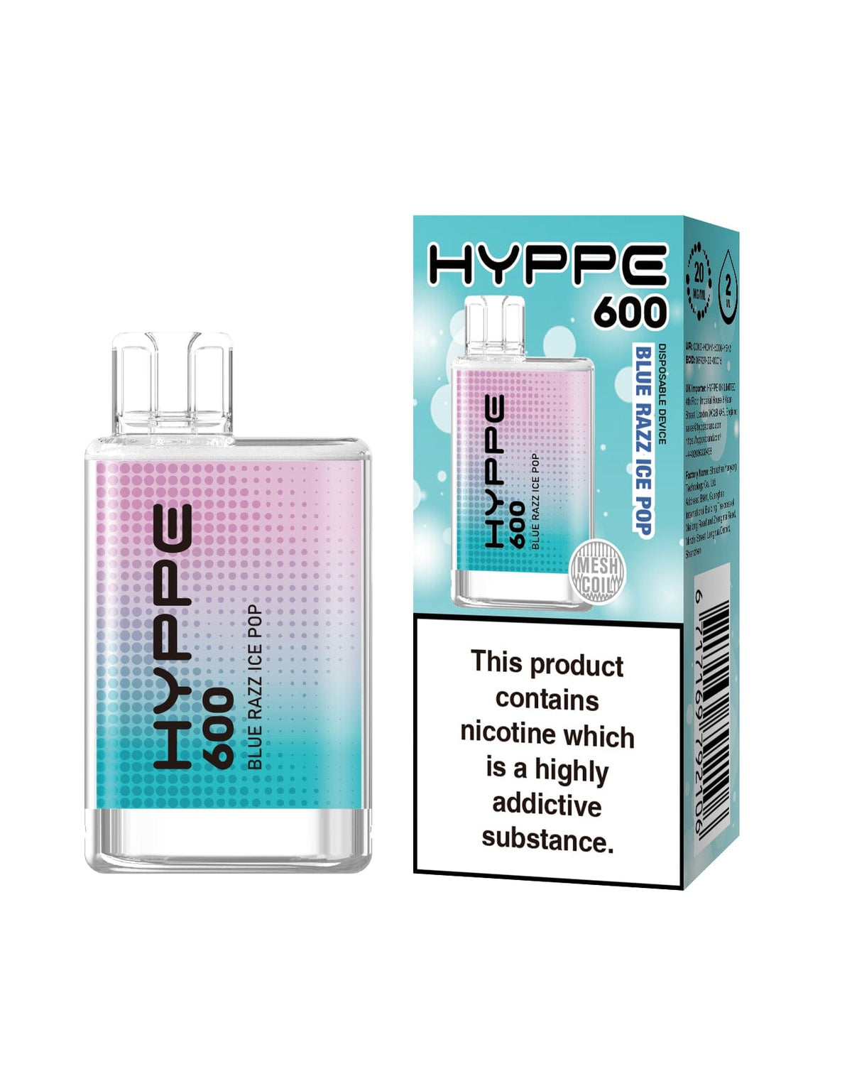 Hyppe 600 Crystal Disposable Vape Pod Box of 10 - Mcr Vape Distro