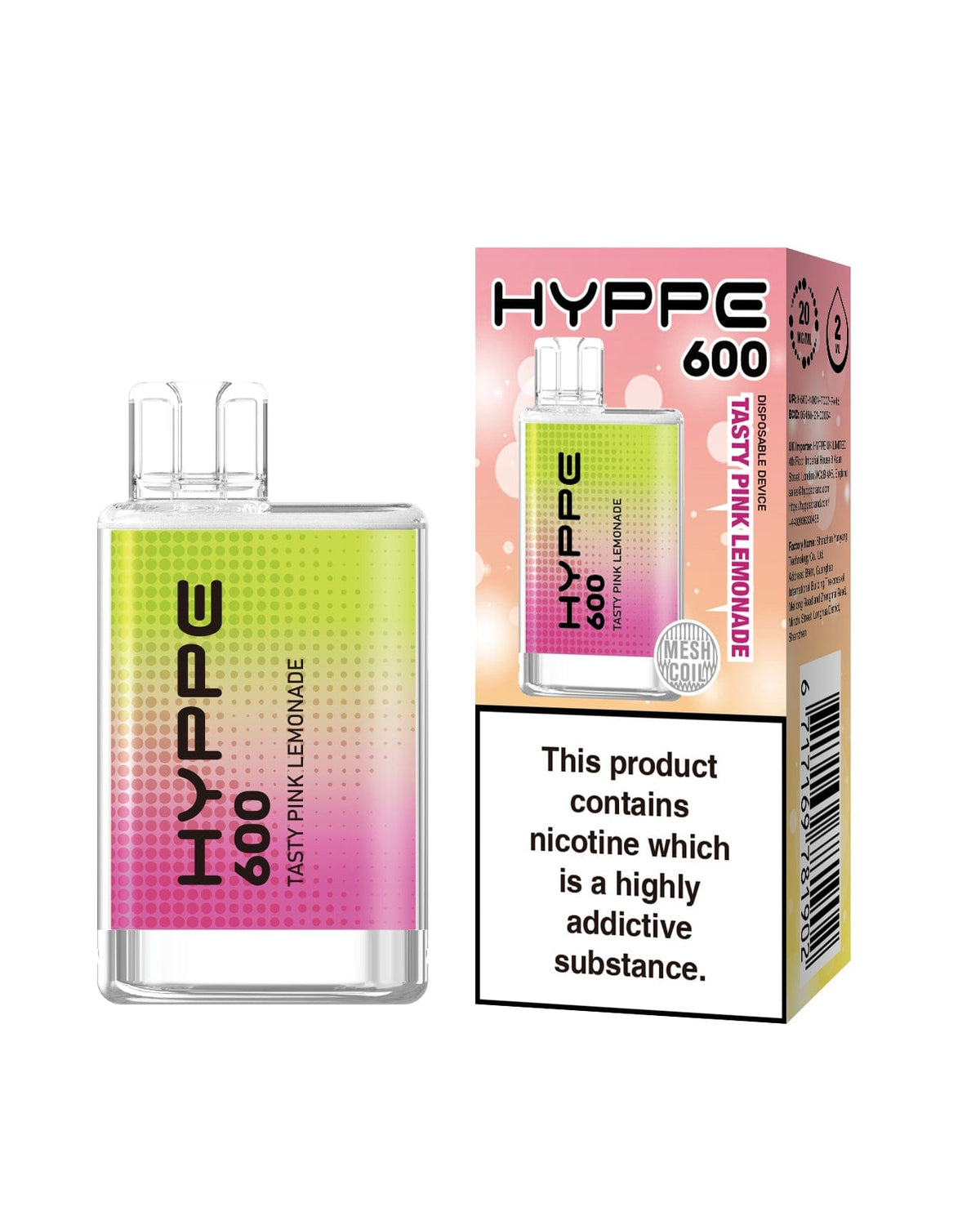 Hyppe 600 Crystal Disposable Vape Pod Box of 10 - Mcr Vape Distro