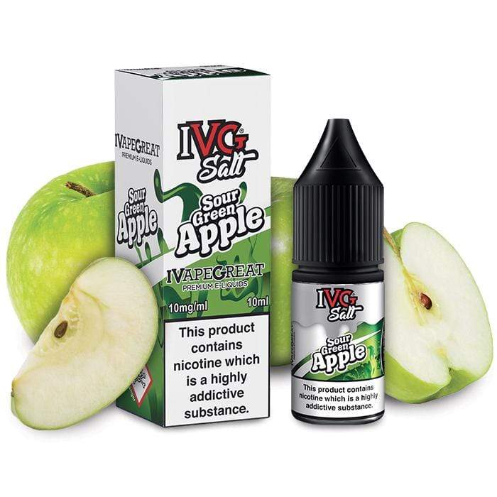 IVG - Sour Green Apple - 10ml Nic Salt - Box of 10 - Mcr Vape Distro