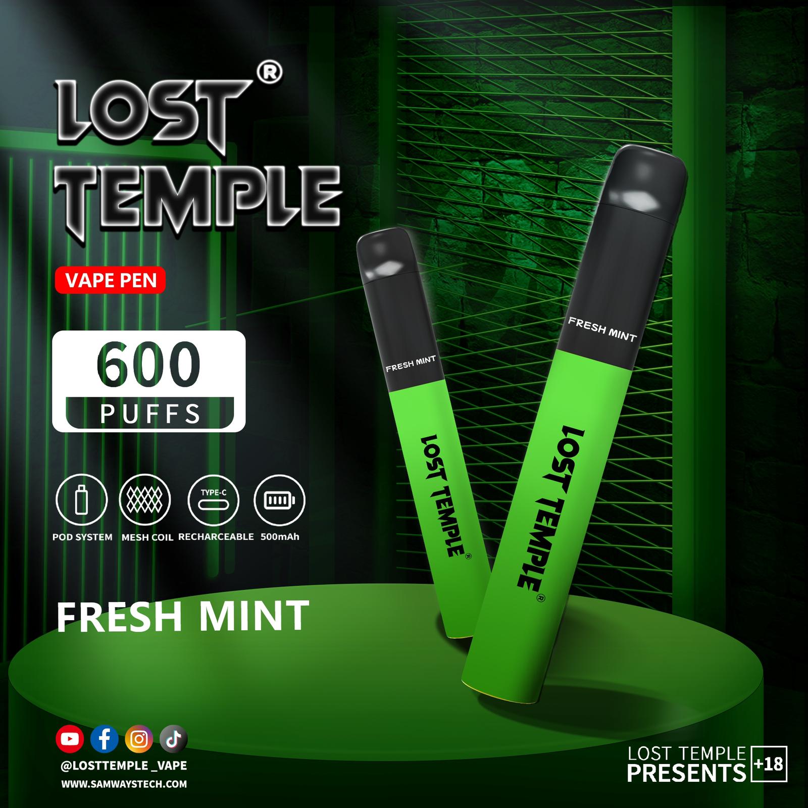 Lost Temple 600 Puffs Disposable Vape Device Kit Box of 10 - Bulk Wholesale Price Lost Temple 600 Puffs Disposable Vape Device Kit Box of 10 - Bulk Wholesale Price