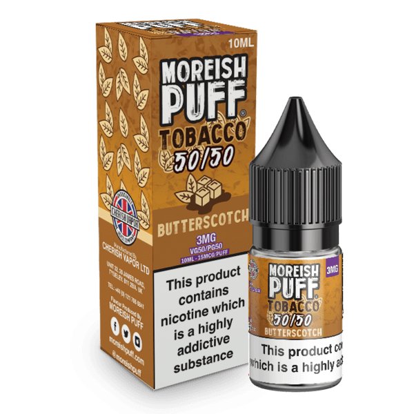 Moreish Puff Butterscotch Tobacco 50/50 10ml - Mcr Vape Distro