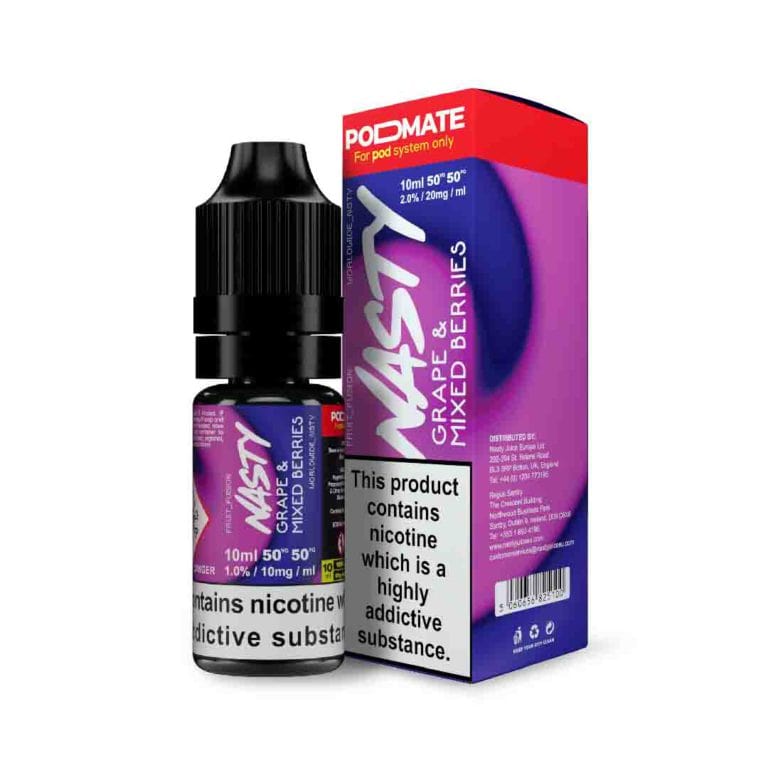 NASTY JUICE PODMATE - GRAPE MIX BERRIES - 10ML NIC SALT- Box of 10 - Mcr Vape Distro