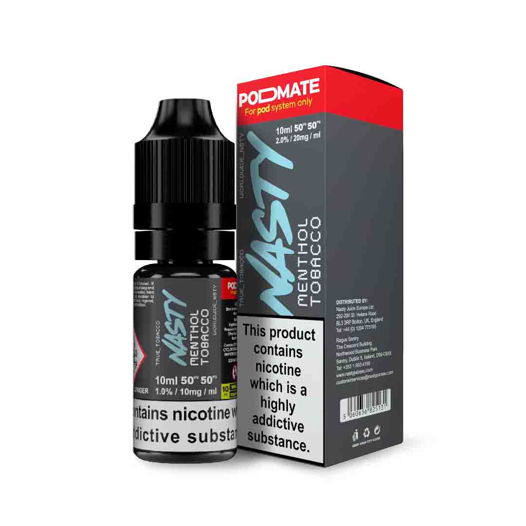 NASTY JUICE PODMATE - TOBACCO MENTHOL - 10ML NIC SALT- Box of 10 - Mcr Vape Distro