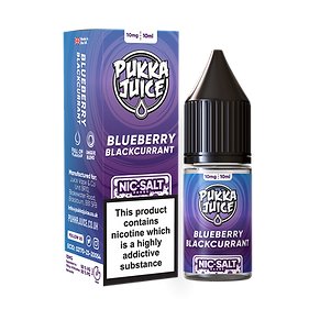 PUKKA JUICE - BLUEBERRY BLACKCURRANT - 10ML NIC SALT - BOX OF 10 - Mcr Vape Distro