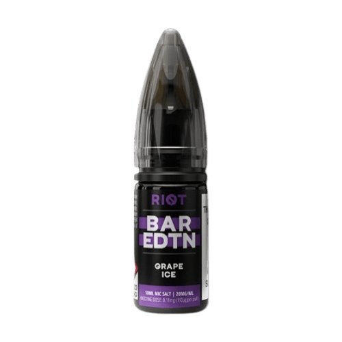 RIOT SQUAD BAR EDITION - GRAPE ICE - NIC SALT - BOX OF 10 - Mcr Vape Distro