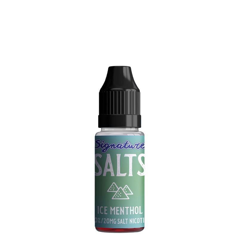 SIGNATURE - ICE MENTHOL - 10ML NIC SALT 20MG- Box of 10 - Mcr Vape Distro