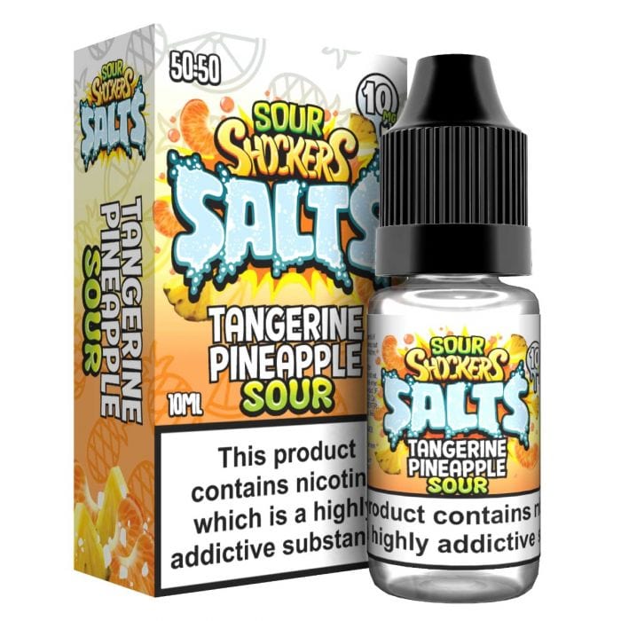 Sour Shockers Salts - Tangerine Pineapple Sour - 10ml Nic Salt (Pack of 5) - Mcr Vape Distro