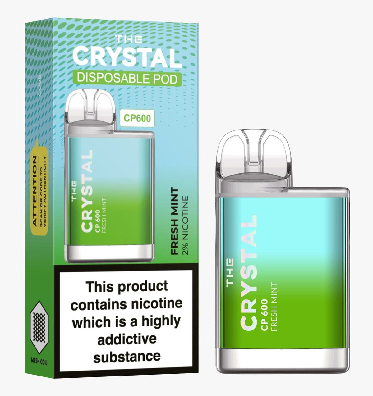 The Crystal CP600 Disposable Vape Puff Mini Pod Box of 10 - Mcr Vape Distro